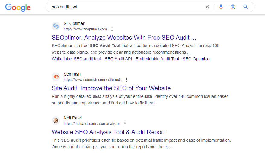 outil d'audit seo serp